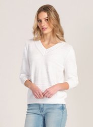 3/4 SLEEVE V NECK JUMPER