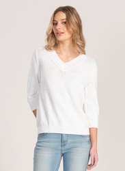 3/4 SLEEVE V NECK JUMPER