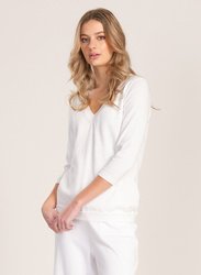 3/4 SLEEVE V NECK TOP
