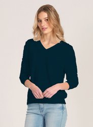 3/4 SLEEVE V NECK JUMPER
