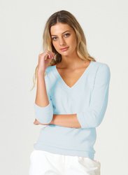 3/4 SLEEVE V NECK TOP