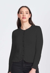 L/S FRILL TRIM CARDIGAN