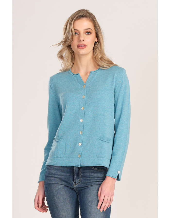 L/S SHELL BUTTON PKT CARDI