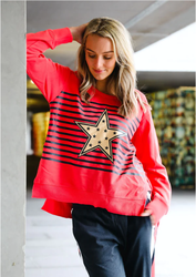 GOLD STAR WITH STRIPE