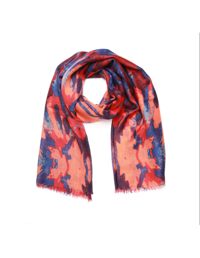 ABSTRACT MERINO SILK SCARF