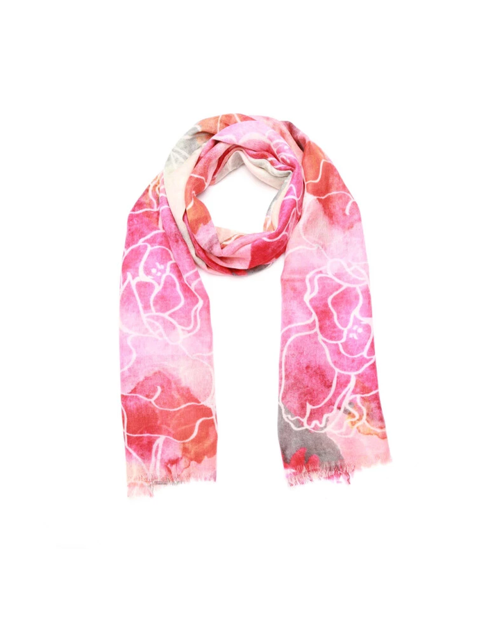 FLORAL MERINO SILK DESIGNER SCARF