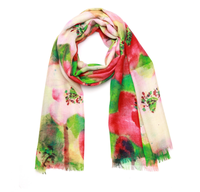 FLORAL MERINO SILK SCARF