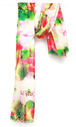  FLORAL MERINO SILK SCARF
