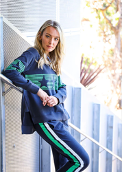 BANDED STRIPE STAR SWEAT