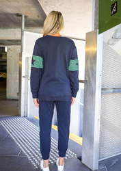 BANDED STRIPE STAR SWEAT