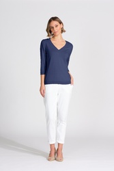 3/4 Sleeve V Neck Top