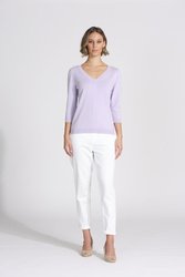 3/4 Sleeve V Neck Top