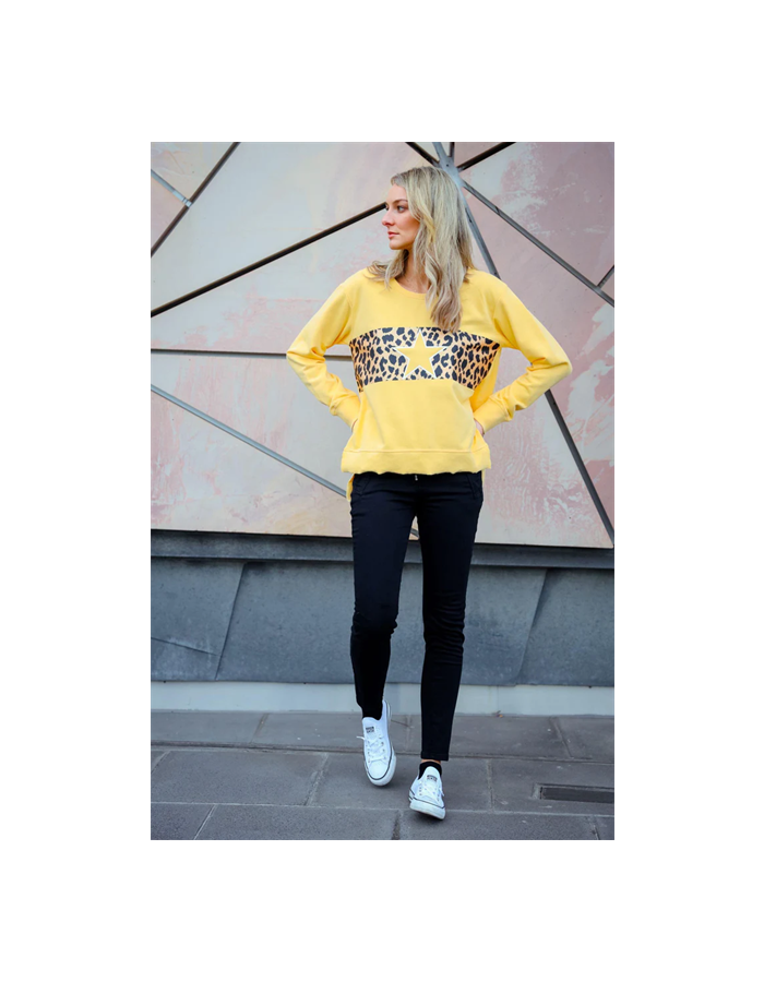 Leopard Cutout Star Women's Sweater