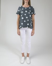 Ruffle Spot Print Top