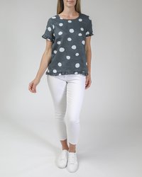 Ruffle Spot Print Top