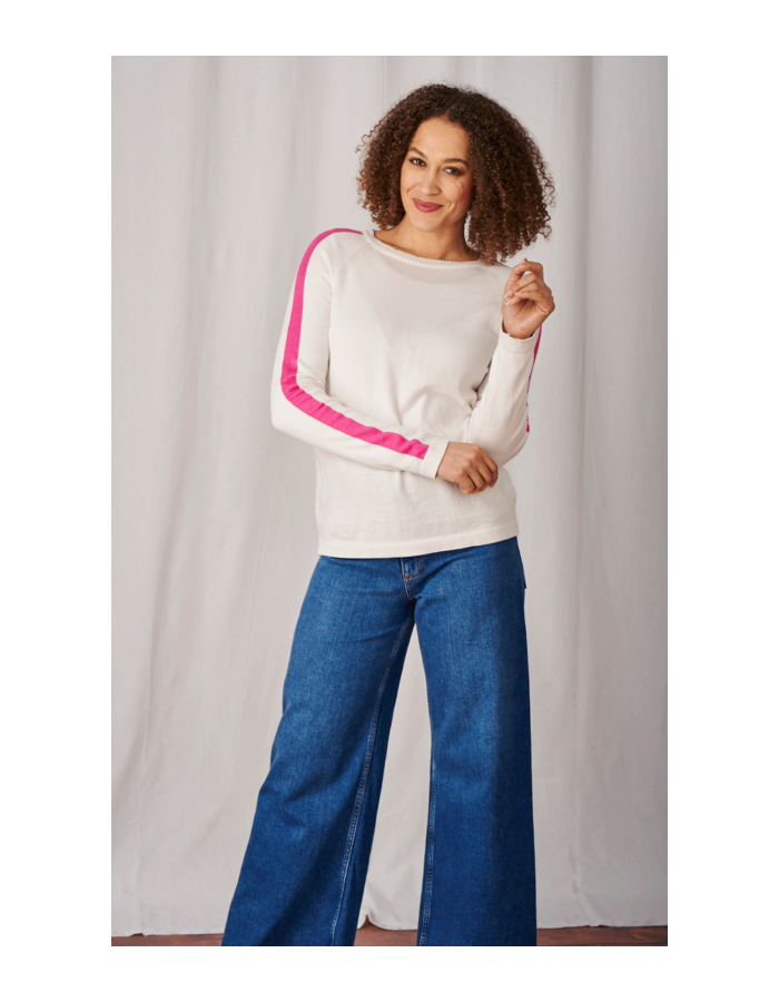 Gabby Cotton Women's Jumper Single Arm Stripes