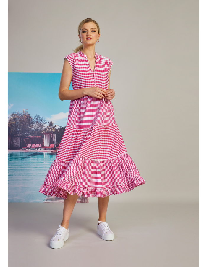 Gingham Style Midi Dress