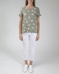 Ruffle Spot Print Top