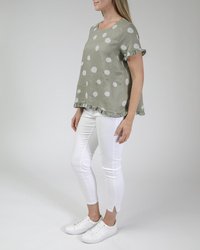 Ruffle Spot Print Top