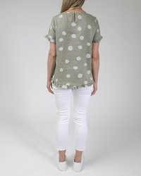 Ruffle Spot Print Top