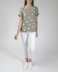 Ruffle Spot Print Top