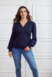 Cato Merino Wrap Top