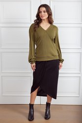 Cato Merino Wrap Top