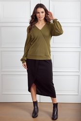 Cato Merino Wrap Top