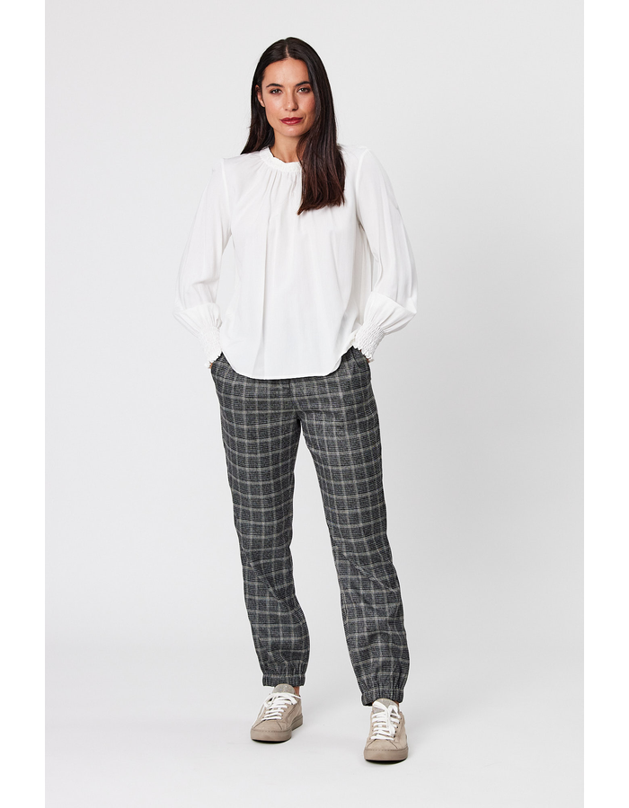 Soft Gathered Neck Women's Top Plain