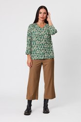  V/N Pleated Top 3/4 Slee
