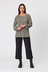 Pleated Print Top