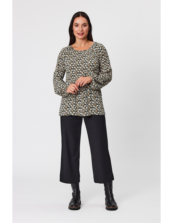 Pleated Print Women's Top
