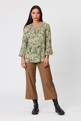 Pleat Print Top