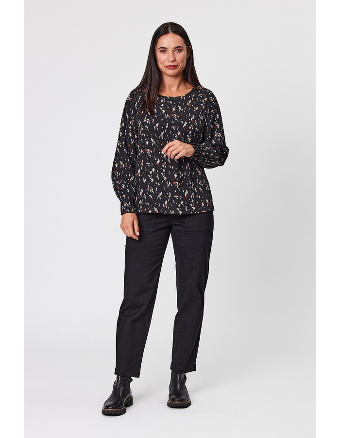C/N Women's Top Pintuck Cuffs