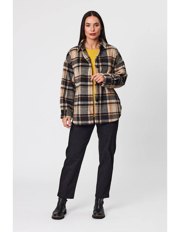 Check Women's Jacket With Pockets