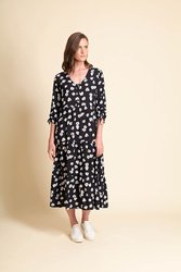 Tie Sleeve Tiered Dress