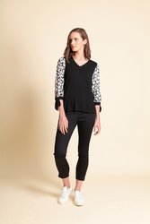 Contrast Tie Sleeves Top