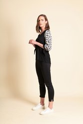 Contrast Tie Sleeves Top