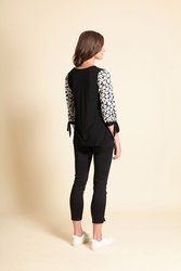 Contrast Tie Sleeves Top