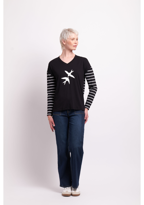 Foil Combo Print Top