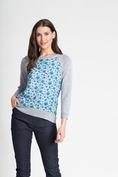 Contrast Woven Front Top