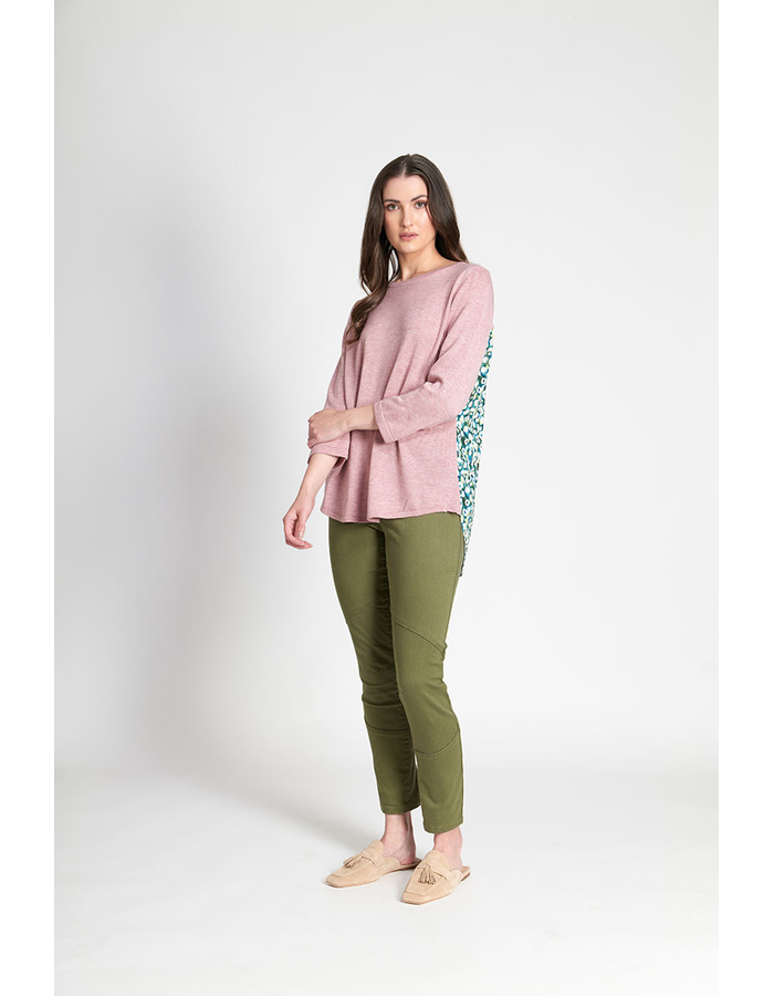 Contrast Woven Back Women's Top