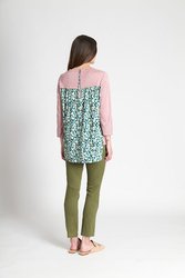 Contrast Woven Back Top
