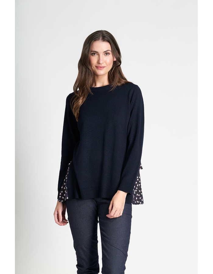 Layered Contrast Woven Women's Top