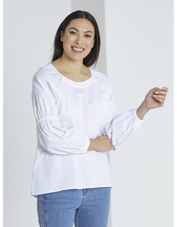 Gathered Sleeve Women's Top