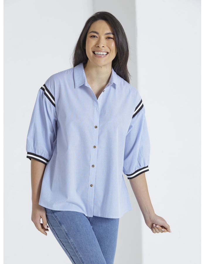Stripe Trim Women's Top