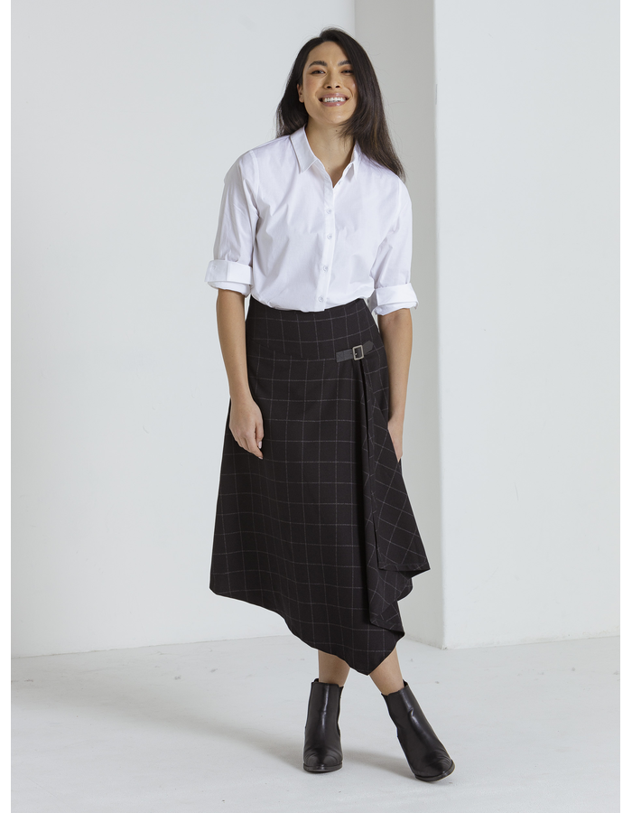 Draped Check Skirt