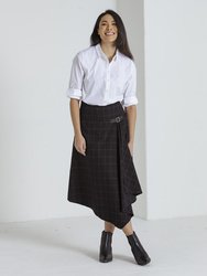 Draped Check Skirt