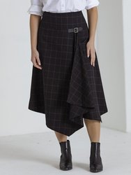 Draped Check Skirt