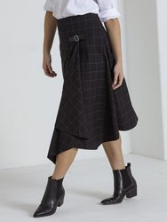 Draped Check Skirt